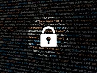 A white lock a circle in front of multi-colored code